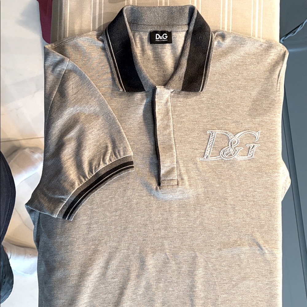 D&G Men's Gray Polo Shirt